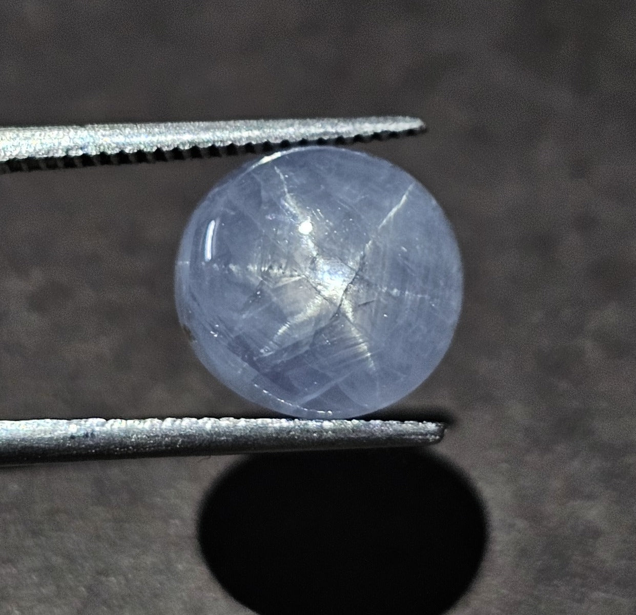 6.60 Carats Natural Gunpowder Bright Gray Star Sapphire 10.22 x 9.52 x 6.18 mm