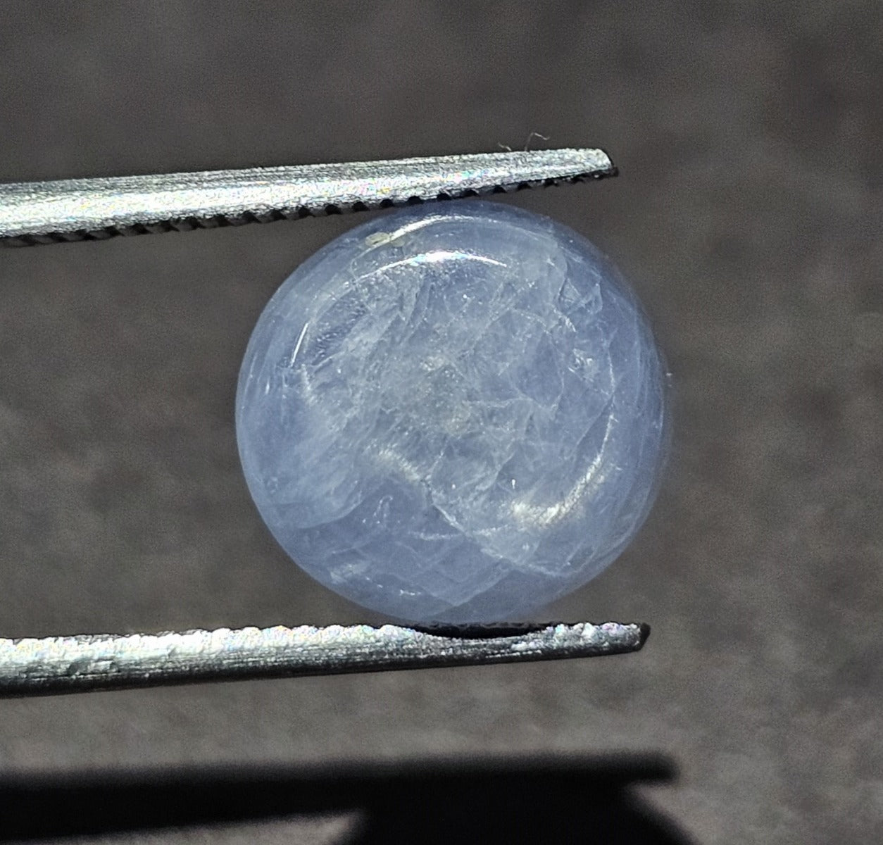 6.60 Carats Natural Gunpowder Bright Gray Star Sapphire 10.22 x 9.52 x 6.18 mm