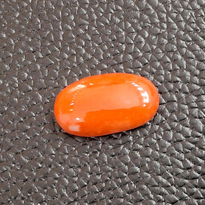 9.05 Carat Natural Japanese Orangish Red Coral 19.27 x 11.21 x 4.97 mm
